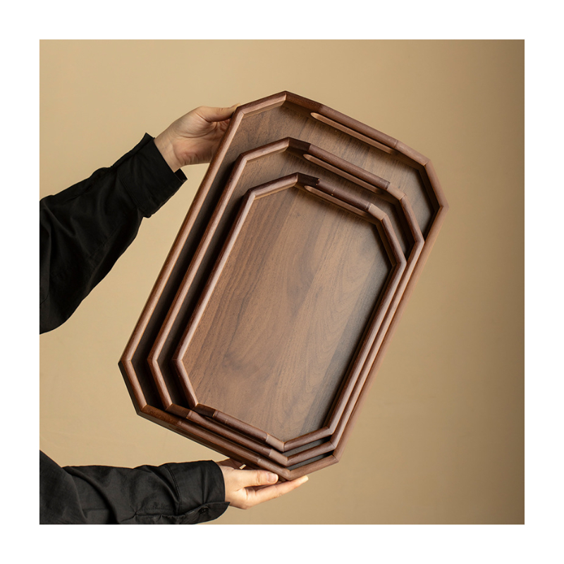 3in1 Premium Wooden Octagonal Serving Tray