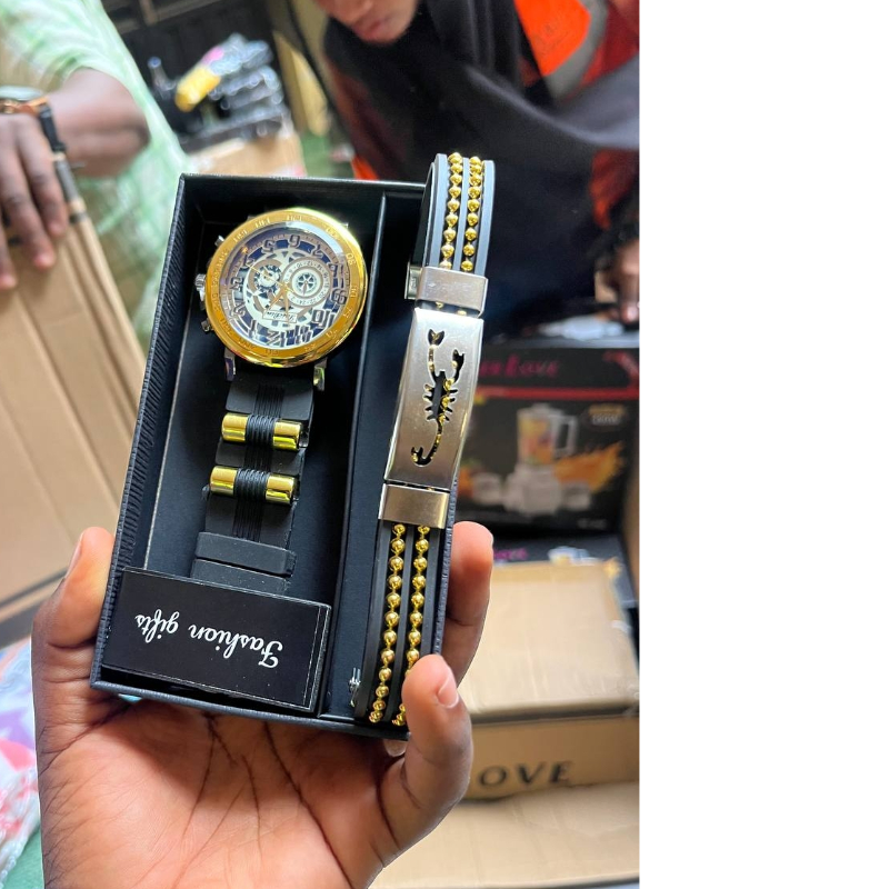 Watch And Bracelet Men Gift Set