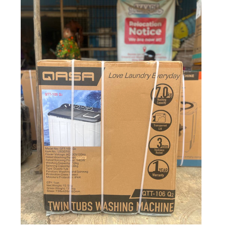 Qasa 7kg Twin Tub Washing Machine