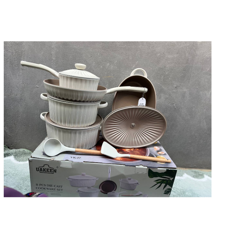 Uakeen Vk27...11pcs Die Cast Cookware Set