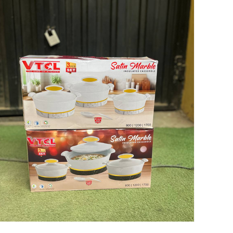 Vtcl 3pcs Satin Marble Insulated Bowl