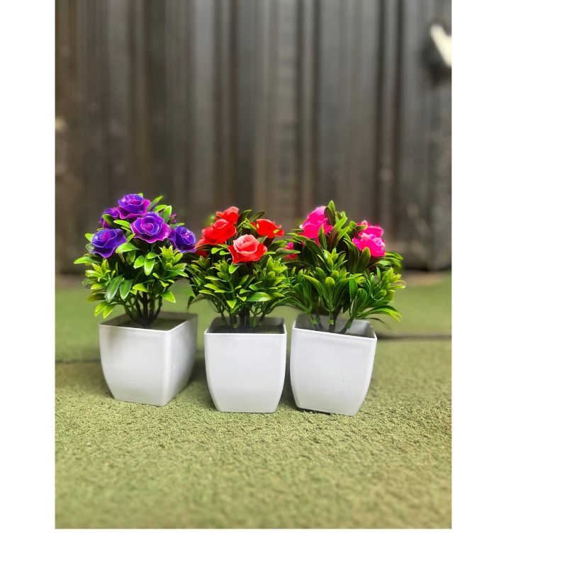 Mini 2color Flower With Vase