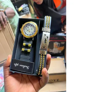 Watch And Bracelet Men Gift Set