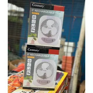 6 Inches Century Rechargeable Fan With Led