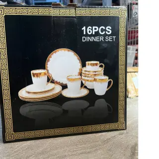 Round Gold 16pcs Dinner Set