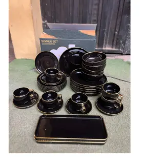 Black 32pcs Complete Dinner Set