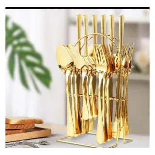 24pcs Gold Cutlery Set