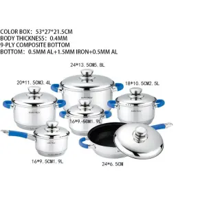 12pcs Kaisa Villa Stainless Cookware Kv6672.....