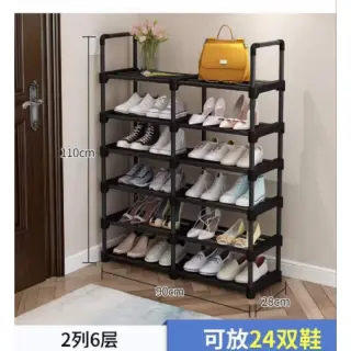 2 Roll 6 Layers Double Shoe Rack