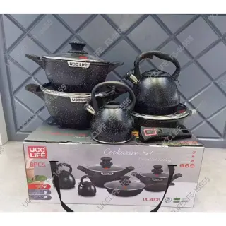 8pcs Ucc Life Granite Cookware Set