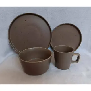 Brown 16pcs Dinner Set