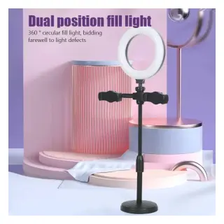 6 Inches Table Ringlight With 2 Phone Holder