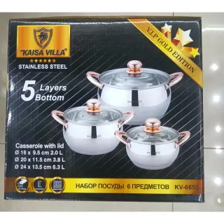 Kv6650....kaisa Villa 6pcs Stainless Pot