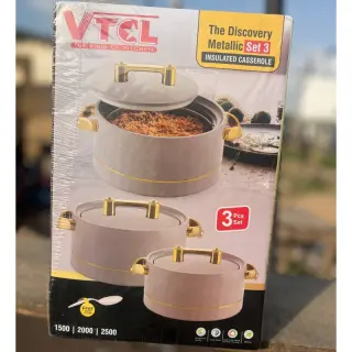 3pcs Vtcl Mettalic Discovery Insulated Bowl