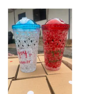 Cute Frosty Cup With Straw