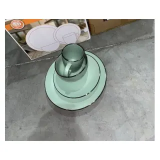 Green With Gold Tape 16pcs Dinner Set