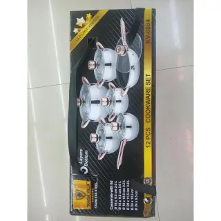 Kv6684/5  Gold/silver Kaisa Villa 12pcs Stainless Pot