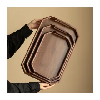 3in1 Premium Wooden Octagonal Serving Tray