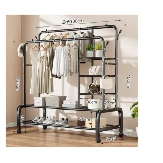 60kg Double Pole Hanger With Shoe/bag Rack