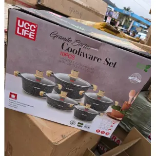 10pcs Ucc Life Cookware Set With Wooden Handle