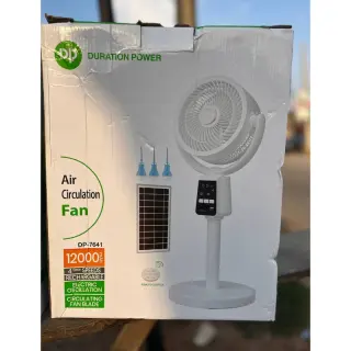 Dp7641 Standing Air Circulating Fan With Solar Panel 3 Bulbs And Remote