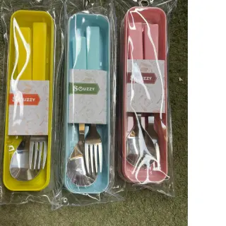 2in1 Plain Swuzzy Cutlery Set