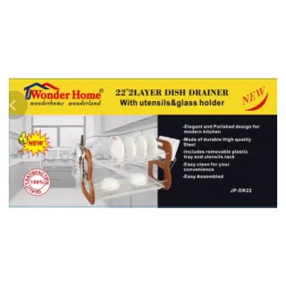 Wonderhome 22inches Wooden&amp;iron Dish Rack