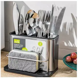 Stainless Steel Cutlery Bucket