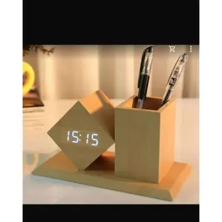 Alarm Clock With Pen Stand