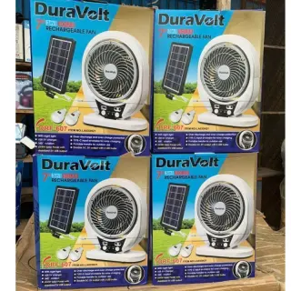 7 Inces Duravolt Fan With Solar Panel And 2 Bulb