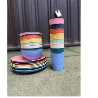 24pcs Multicoloured Rubber Dinner Set