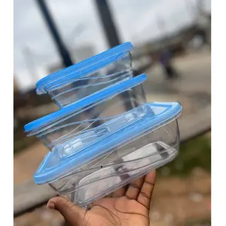 3in1 Long Transparent Lunch Box