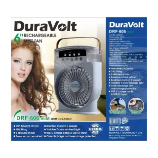 6inches Duravolt Mist Rechargeable Fan