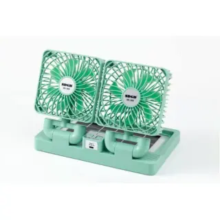 Double Head Solar Rechargeable Fan