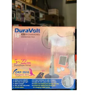 Duravolt Rechargeable Fan 3918 18inches Kangaroo 3in1