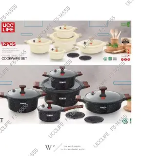 12pcs Ucc Life Granite Pot With Pot Stands