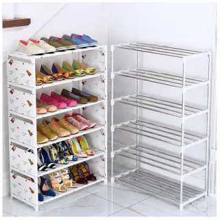 6 Layers Iron And Cloth Shoe Rack