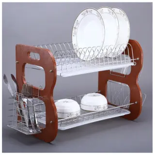 Maximus 16 Inches Wooden Plate Rack