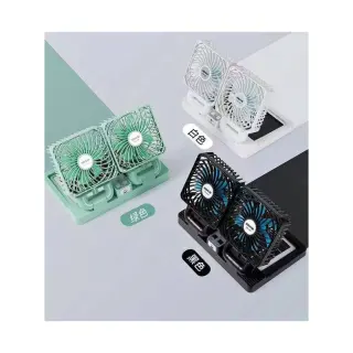 Double Head Solar Rechargeable Fan
