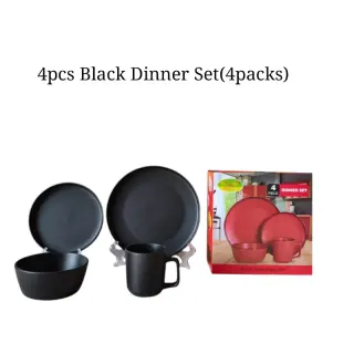 Black 4pcs Dinner Set
