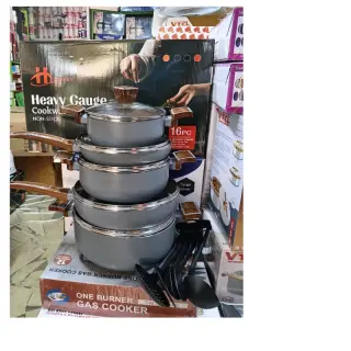 16pcs Heavy Gauge Nonstick Cookware