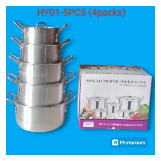 Happy 5pcs Aluminium Cooking Pot