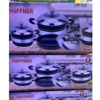 Hf801 4pcs Set Non Stick Pot With Fry Pan Half Stainless Cover